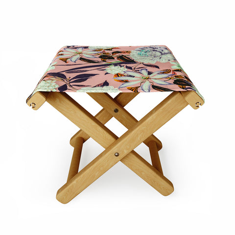 Marta Barragan Camarasa Floral vintage blooms Folding Stool