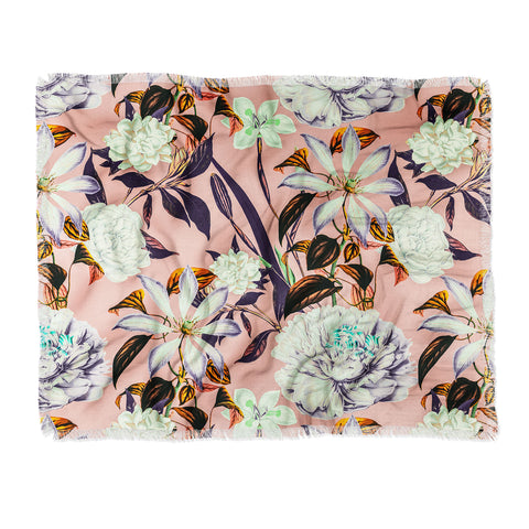 Marta Barragan Camarasa Floral vintage blooms Throw Blanket