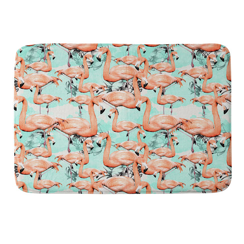 Marta Barragan Camarasa Flourishing between flamingos Memory Foam Bath Mat