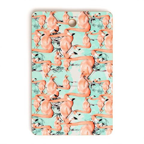 Marta Barragan Camarasa Flourishing between flamingos Cutting Board Rectangle