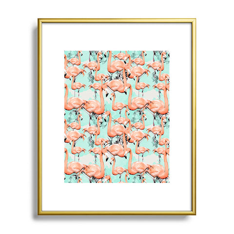 Marta Barragan Camarasa Flourishing between flamingos Metal Framed Art Print