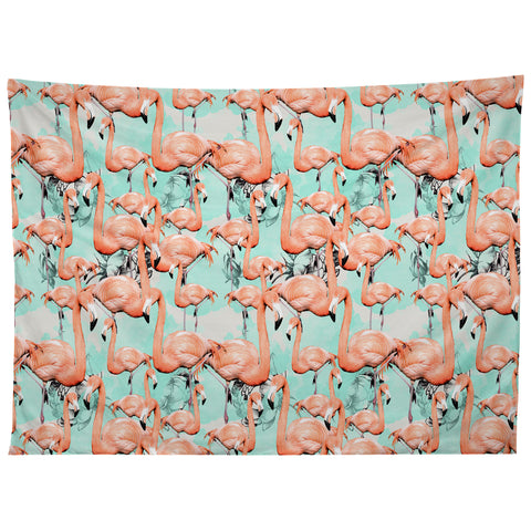 Marta Barragan Camarasa Flourishing between flamingos Tapestry