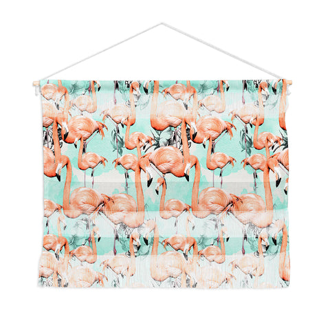 Marta Barragan Camarasa Flourishing between flamingos Wall Hanging Landscape