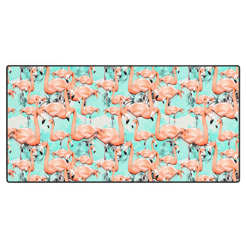 Marta Barragan Camarasa Flourishing between flamingos Desk Mat