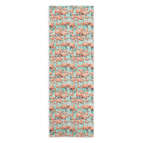 Marta Barragan Camarasa Flourishing between flamingos Yoga Towel