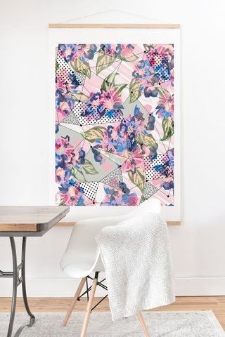Marta Barragan Camarasa Flower geometric stroke Art Print And Hanger
