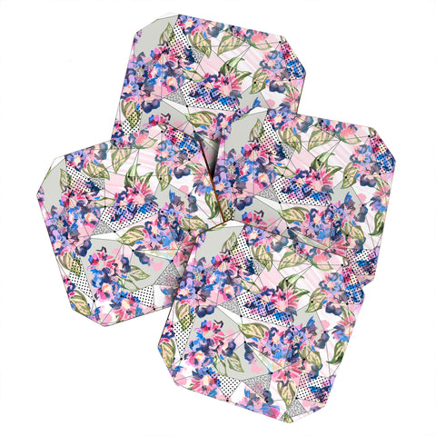 Marta Barragan Camarasa Flower geometric stroke Coaster Set