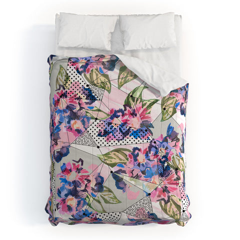 Marta Barragan Camarasa Flower geometric stroke Comforter