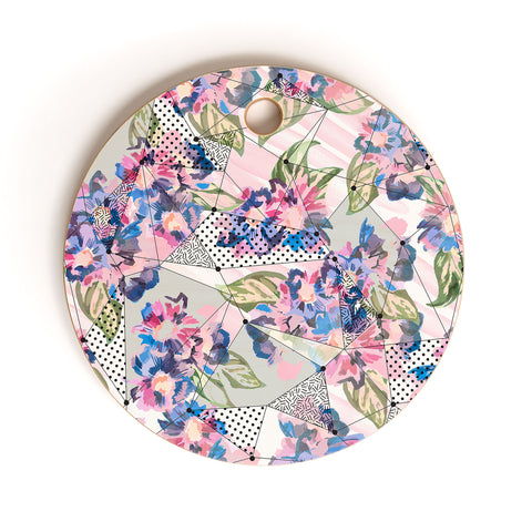 Marta Barragan Camarasa Flower geometric stroke Cutting Board Round