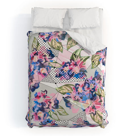 Marta Barragan Camarasa Flower geometric stroke Duvet Cover
