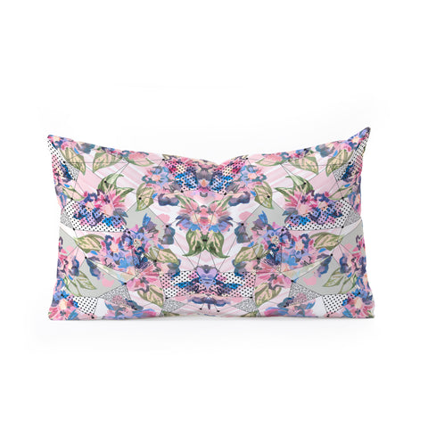 Marta Barragan Camarasa Flower geometric stroke Oblong Throw Pillow