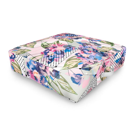 Marta Barragan Camarasa Flower geometric stroke Outdoor Floor Cushion