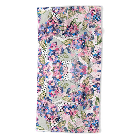 Marta Barragan Camarasa Flower geometric stroke Beach Towel