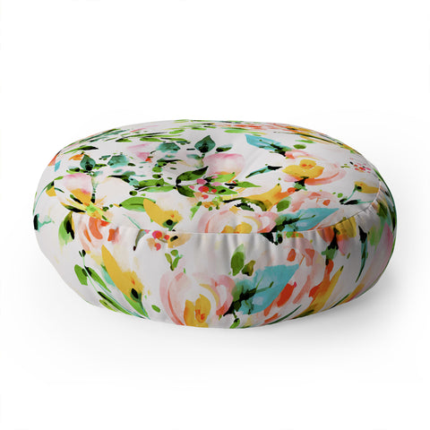 Marta Barragan Camarasa Flowered Floor Pillow Round