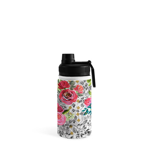 Marta Barragan Camarasa Flowered nature with geometric Water Bottle