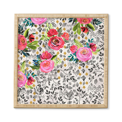 Marta Barragan Camarasa Flowered nature with geometric Framed Wall Art
