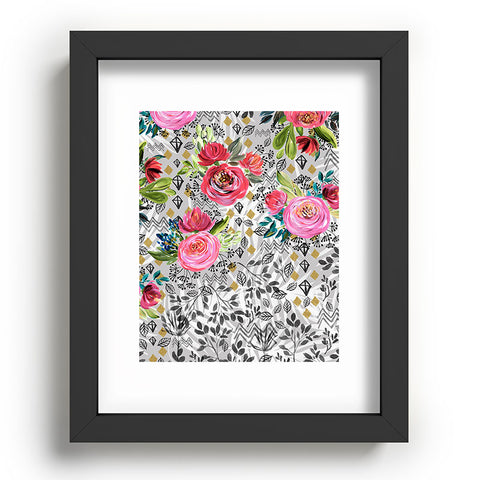 Marta Barragan Camarasa Flowered nature with geometric Recessed Framing Rectangle
