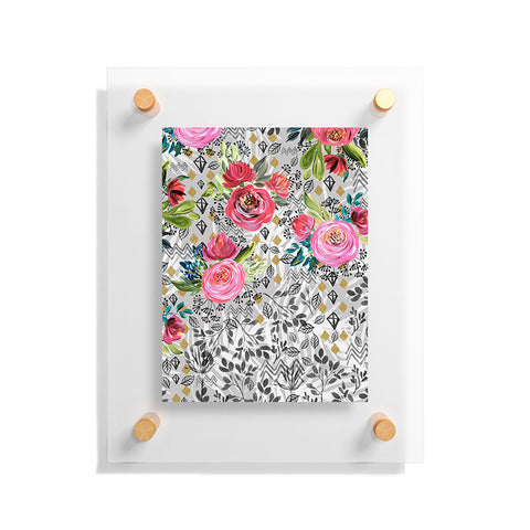 Marta Barragan Camarasa Flowered nature with geometric Floating Acrylic Print
