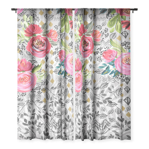 Marta Barragan Camarasa Flowered nature with geometric Sheer Non Repeat