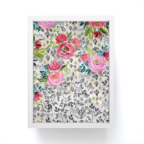 Marta Barragan Camarasa Flowered nature with geometric Framed Mini Art Print