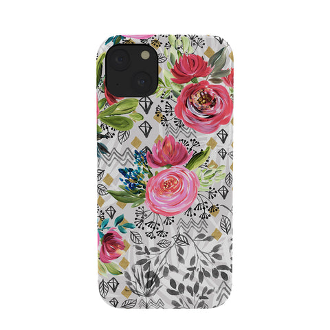 Marta Barragan Camarasa Flowered nature with geometric Phone Case