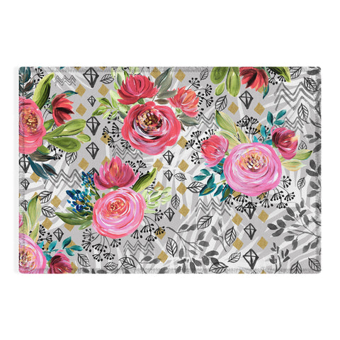 Marta Barragan Camarasa Flowered nature with geometric Outdoor Rug