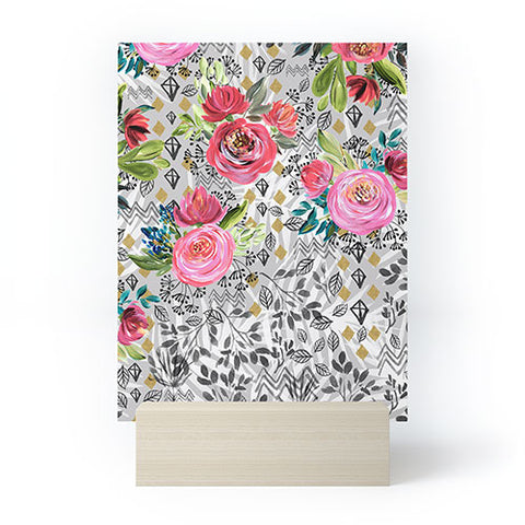 Marta Barragan Camarasa Flowered nature with geometric Mini Art Print