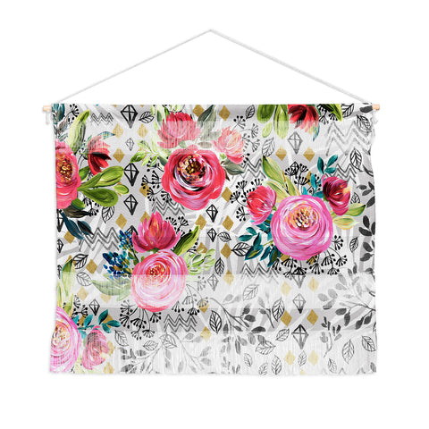 Marta Barragan Camarasa Flowered nature with geometric Wall Hanging Landscape