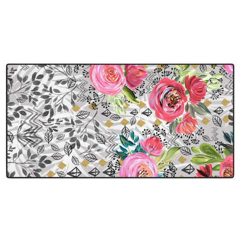 Marta Barragan Camarasa Flowered nature with geometric Desk Mat