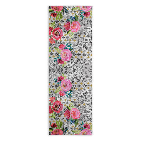 Marta Barragan Camarasa Flowered nature with geometric Yoga Towel
