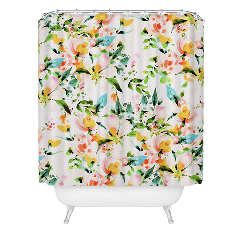 Marta Barragan Camarasa Flowered Shower Curtain