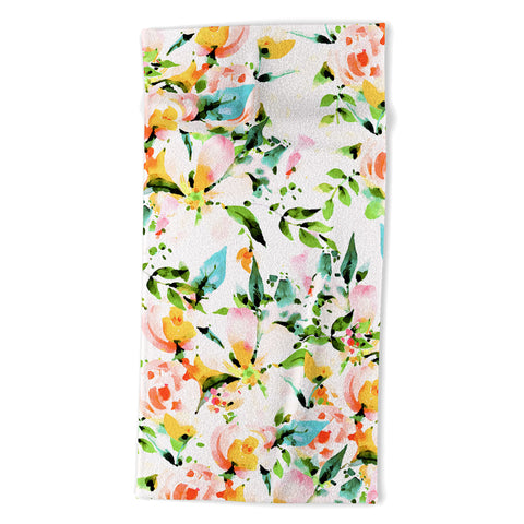 Marta Barragan Camarasa Flowered Beach Towel