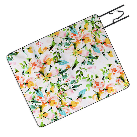 Marta Barragan Camarasa Flowered Picnic Blanket