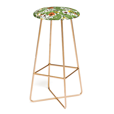 Marta Barragan Camarasa Flowering garden nasturtiums Bar Stool