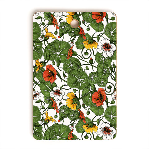 Marta Barragan Camarasa Flowering garden nasturtiums Cutting Board Rectangle