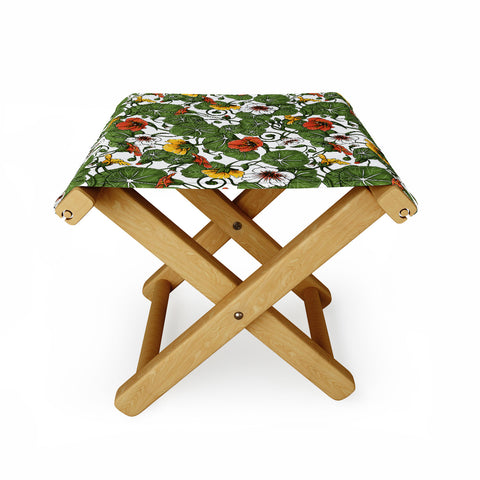 Marta Barragan Camarasa Flowering garden nasturtiums Folding Stool
