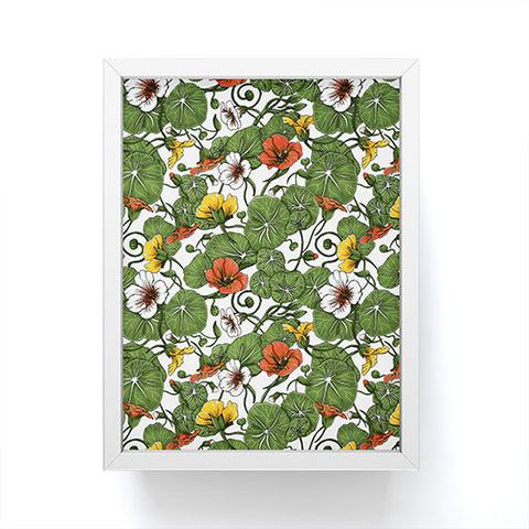 Marta Barragan Camarasa Flowering garden nasturtiums Framed Mini Art Print
