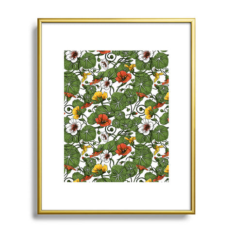 Marta Barragan Camarasa Flowering garden nasturtiums Metal Framed Art Print