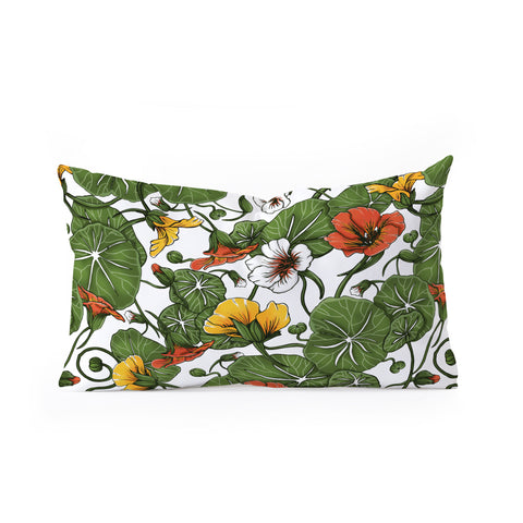 Marta Barragan Camarasa Flowering garden nasturtiums Oblong Throw Pillow