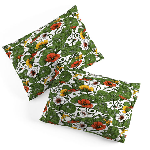 Marta Barragan Camarasa Flowering garden nasturtiums Pillow Shams