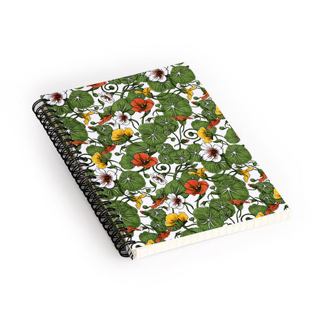 Marta Barragan Camarasa Flowering garden nasturtiums Spiral Notebook