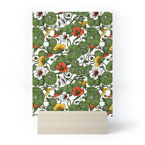 Marta Barragan Camarasa Flowering garden nasturtiums Mini Art Print