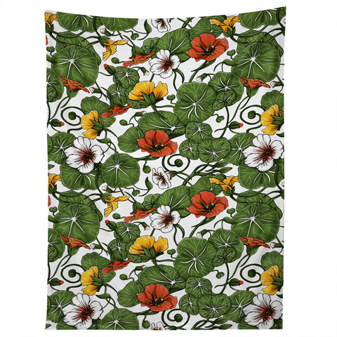 Marta Barragan Camarasa Flowering garden nasturtiums Tapestry