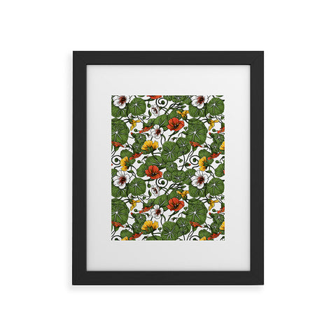 Marta Barragan Camarasa Flowering garden nasturtiums Framed Art Print