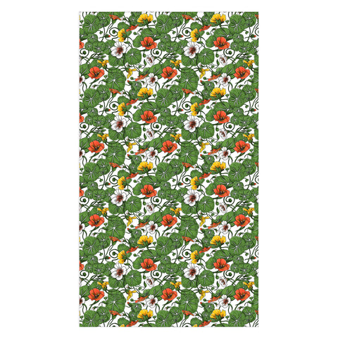 Marta Barragan Camarasa Flowering garden nasturtiums Tablecloth