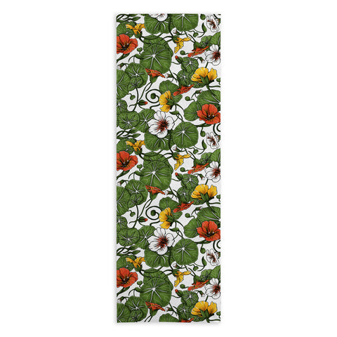 Marta Barragan Camarasa Flowering garden nasturtiums Yoga Towel
