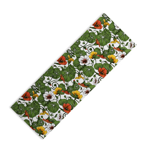 Marta Barragan Camarasa Flowering garden nasturtiums Yoga Mat
