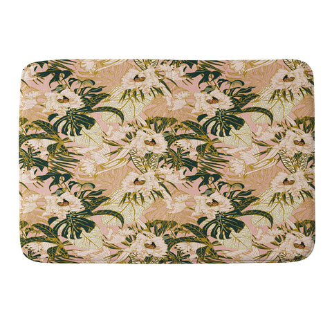 Marta Barragan Camarasa Flowering tropical pink bloom Memory Foam Bath Mat