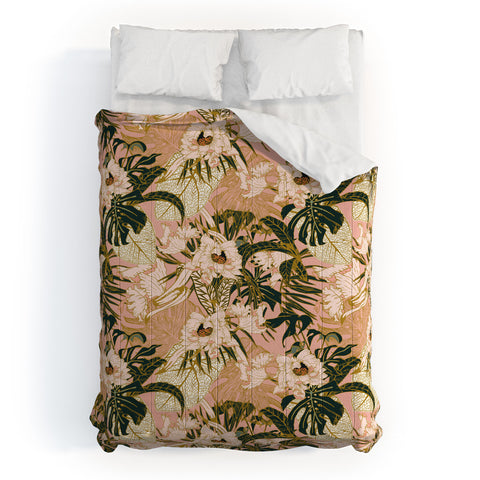 Marta Barragan Camarasa Flowering tropical pink bloom Comforter