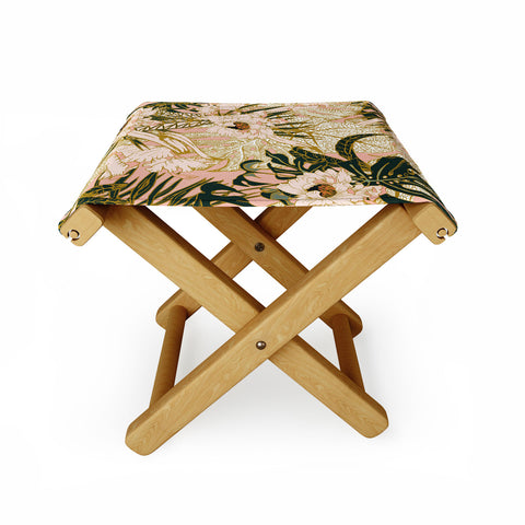 Marta Barragan Camarasa Flowering tropical pink bloom Folding Stool